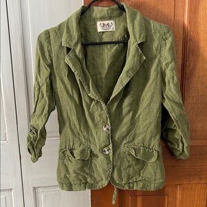 Vintage Juicy Couture 100% Linen Sage Green Women's Blazer